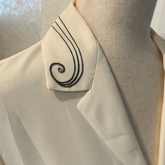 Malbe Original Musical Theme Blouse Rhinestone Buttons Vintage Size 12 - Picture 9 of 14